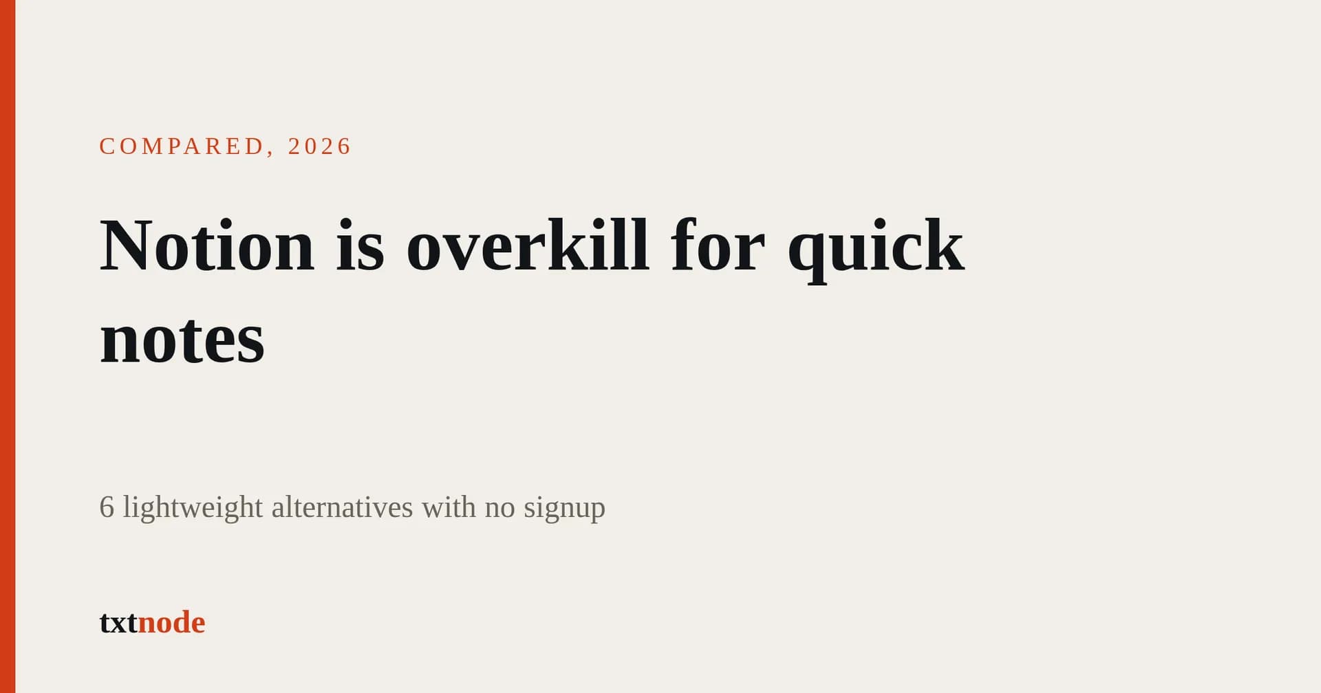 Notion is overkill for quick notes